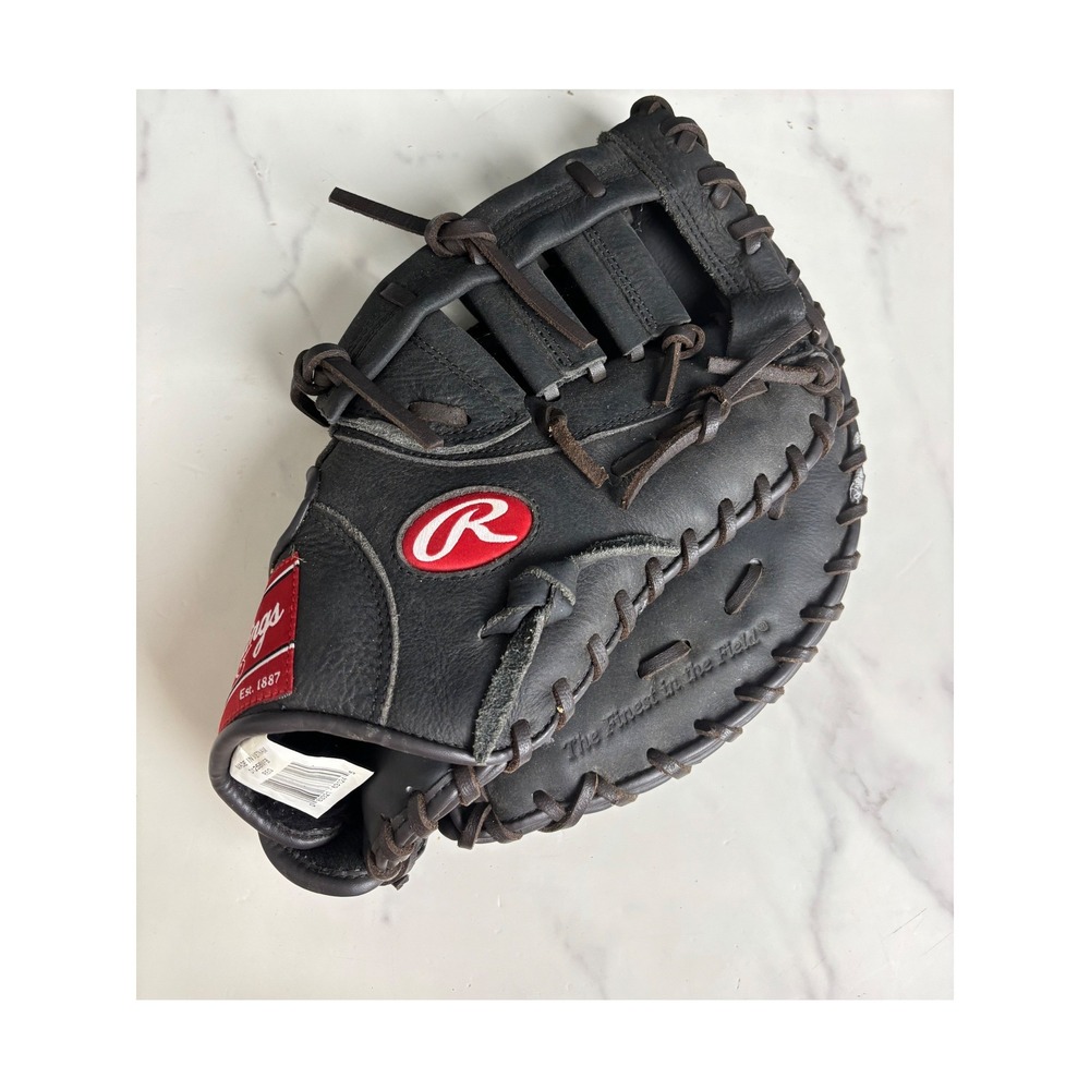 Rawlings D125BWFB First Base Mitt 12.5 Inch Black Leather Baseball Glove REG